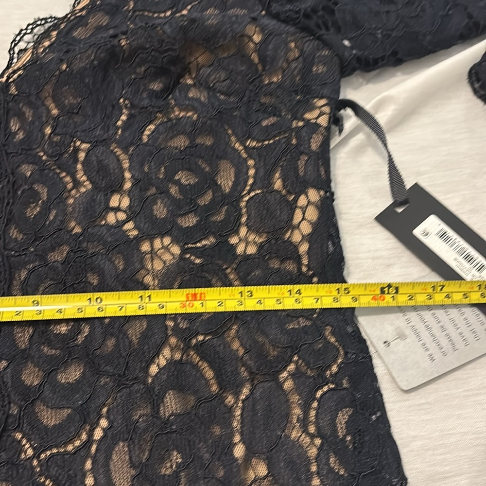 Vera Wang Nordstrom Dress navy nude v neck lace cocktail SZ 10 formal dressy NWT - Picture 11 of 16